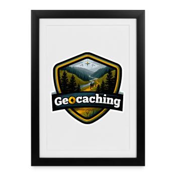Geocaching - Framed poster (27 × 37 cm) - black - Front