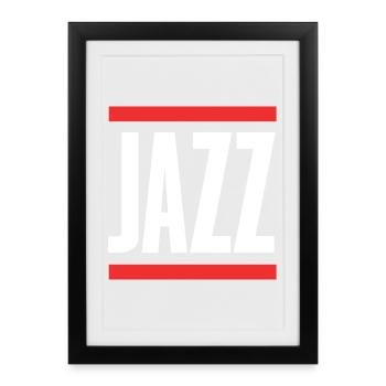 Typographie en blocs jazz en gras - Affiche encadrée (27 × 37 cm) - noir - Devant