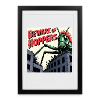 Grasshopper Attack - Framed poster (27 × 37 cm) - black - Front