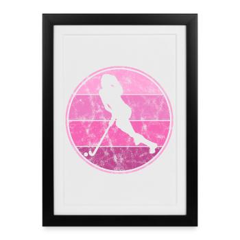 Hockey sur gazon Hockey en salle Hockey féminin Filles - Affiche encadrée (27 × 37 cm) - noir - Devant