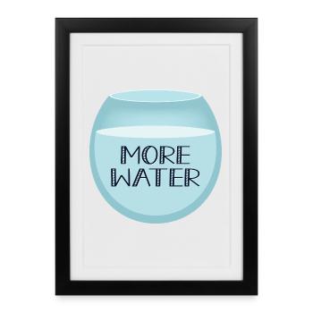 Plus d’eau - Affiche encadrée (27 × 37 cm) - noir - Devant