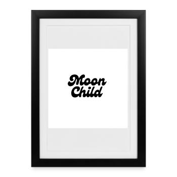 Moon Child Celestial Script - Framed poster (27 × 37 cm) - black - Front