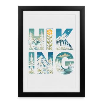 Hiking - Outdoor Adventure - Framed poster (27 × 37 cm) - black - Front