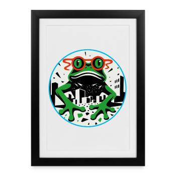 Frog Apocalypse - Framed poster (27 × 37 cm) - black - Front