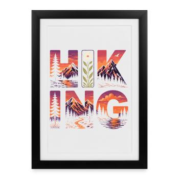 Hiking - Outdoor Adventure - Framed poster (27 × 37 cm) - black - Front