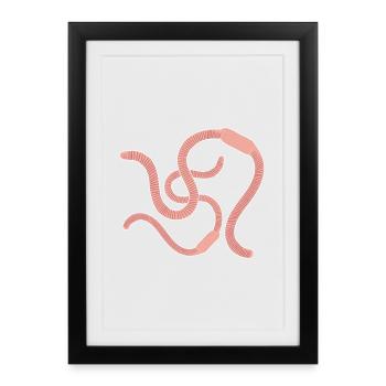 Earthworms Comic Animals - Framed poster (27 × 37 cm) - black - Front