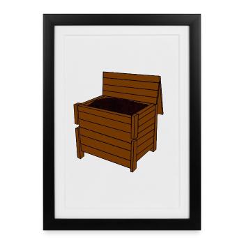 Jardinier en tas de compost passionné - Affiche encadrée (27 × 37 cm) - noir - Devant