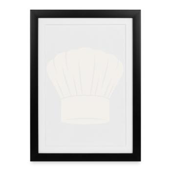 Chef's Hat - Chef Kitchen Cooking Gastronomy Chef - Framed poster (27 × 37 cm) - black - Front