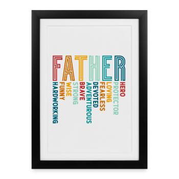 Père Papa - Affiche encadrée (27 × 37 cm) - noir - Devant