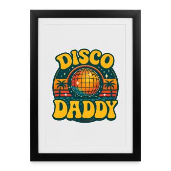 Papa rétro Disco Vintage - Affiche encadrée (27 × 37 cm) - noir - Devant