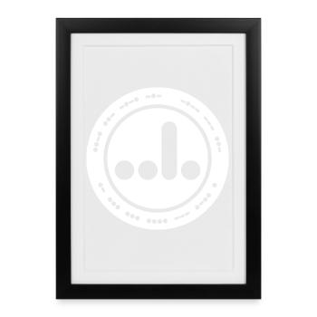 Va te faire foutre, espèce de avec le badge en code Morse - Affiche encadrée (27 × 37 cm) - noir - Devant