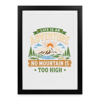Aventure de randonnée en montagne - Affiche encadrée (27 × 37 cm) - noir - Devant