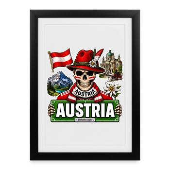 SkullCostume Édition mondiale : Autriche - Affiche encadrée (27 × 37 cm) - noir - Devant