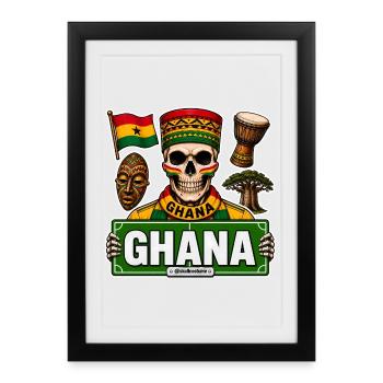 SkullCostume Édition mondiale : Ghana - Affiche encadrée (27 × 37 cm) - noir - Devant