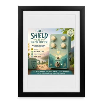 The Shield — Soul Protector Guitar Pedal Parody - Framed poster (27 × 37 cm) - black - Front