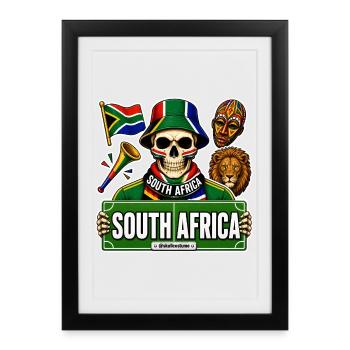 SkullCostume World Edition: Südafrika - Gerahmtes Poster (27 × 37 cm) - Schwarz - Vorne