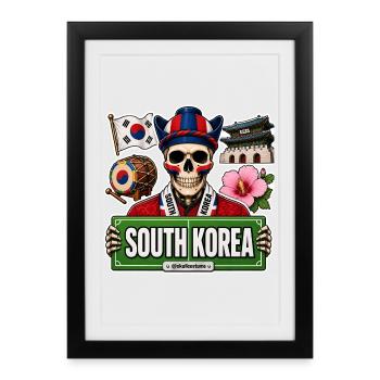 SkullCostume World Edition: Südkorea - Gerahmtes Poster (27 × 37 cm) - Schwarz - Vorne