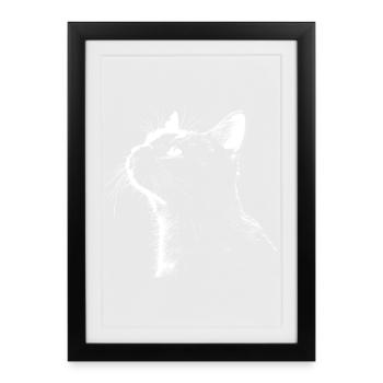 Cat Silhouette - Framed poster (27 × 37 cm) - black - Front