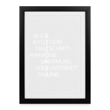Kizomba - Gerahmtes Poster (27 × 37 cm) - Schwarz - Vorne