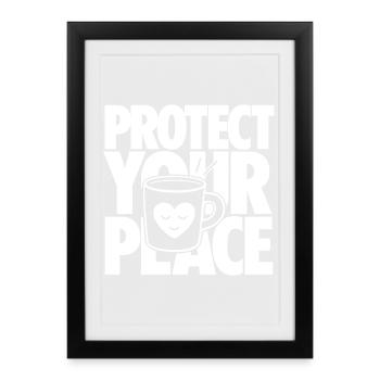 Devis Protect Your Peace Coffee - Affiche encadrée (27 × 37 cm) - noir - Devant