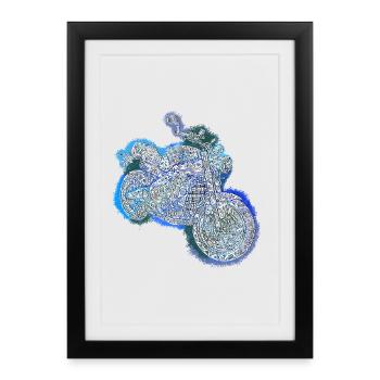 Zentangle Motorcycle - Framed poster (27 × 37 cm) - black - Front