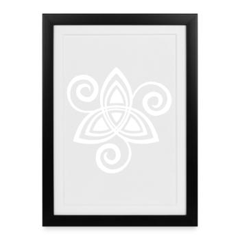Fleur celtique (blanc) - Affiche encadrée (27 × 37 cm) - noir - Devant