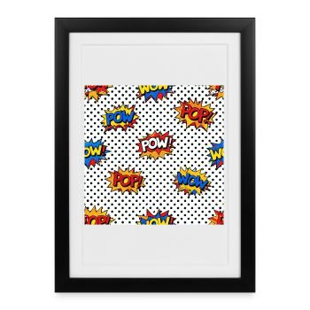 Pop Art Comic Burst Pattern - Framed poster (27 × 37 cm) - black - Front