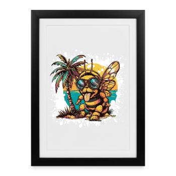 Vacances d’été des abeilles - Affiche encadrée (27 × 37 cm) - noir - Devant