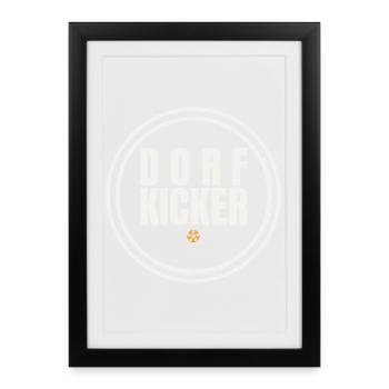 Dorfkicker Stempel Kreisklasse Amateurliga Fußball - Gerahmtes Poster (27 × 37 cm) - Schwarz - Vorne