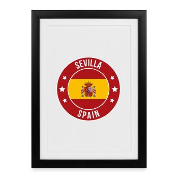 Sevilla Spain Crest Circle - Framed poster (27 × 37 cm) - black - Front