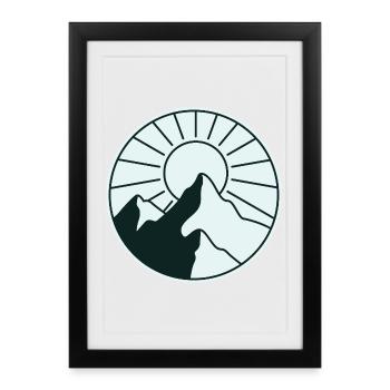 mountain-sun-design - Framed poster (27 × 37 cm) - black - Front