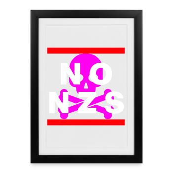 PAS DE NZS, PLUS JAMAIS, D’ANTIFASCISME, PAS D’AFD PINK - Affiche encadrée (27 × 37 cm) - noir - Devant
