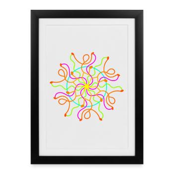 Neon Dance - Framed poster (27 × 37 cm) - black - Front