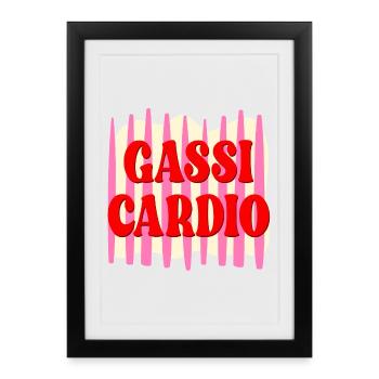 Promenage de chiens cardio - Affiche encadrée (27 × 37 cm) - noir - Devant