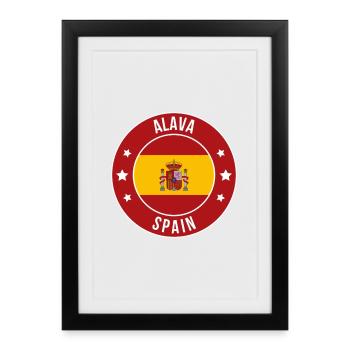 Alava Spain Circular Flag - Framed poster (27 × 37 cm) - black - Front