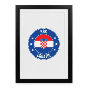Krk Croatian Crest Circle - Framed poster (27 × 37 cm) - black - Front