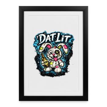 DatLit Bunny Graffiti - Framed poster (27 × 37 cm) - black - Front