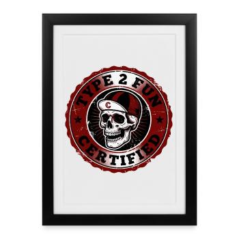 Skull Badge Type 2 Fun - Framed poster (27 × 37 cm) - black - Front