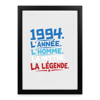 1994 L'année L'homme La Mythe La Légende  - Affiche encadrée (27 × 37 cm) - noir - Devant