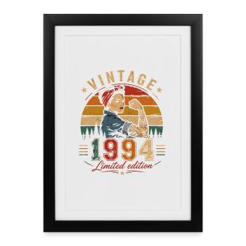 1994 Vintage Édition limitée Cadeau Femmes - Affiche encadrée (27 × 37 cm) - noir - Devant