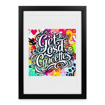 Faites de bonnes courses Graffiti - Affiche encadrée (27 × 37 cm) - noir - Devant