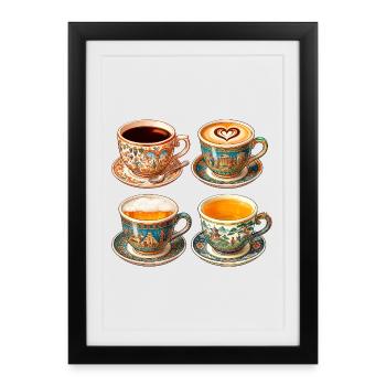 Coupes des quatre coins du monde - Affiche encadrée (27 × 37 cm) - noir - Devant