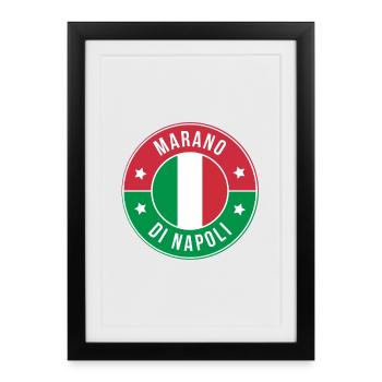 Marano di Napoli Round Emblem - Framed poster (27 × 37 cm) - black - Front