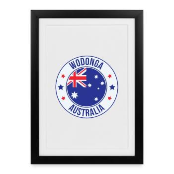 Emblème de l’insigne Wodonga Australia - Affiche encadrée (27 × 37 cm) - noir - Devant