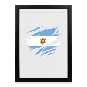 Argentine Drapeau Argentin Argentine - Affiche encadrée (27 × 37 cm) - noir - Devant