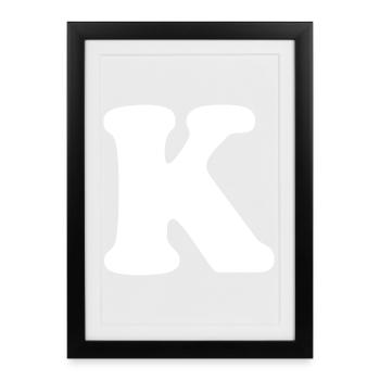 Large K Style Print | Letter K | K Logo - Framed poster (27 × 37 cm) - black - Front