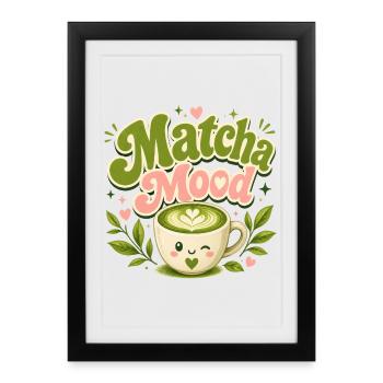 Matcha Mood Latte Charm - Framed poster (27 × 37 cm) - black - Front