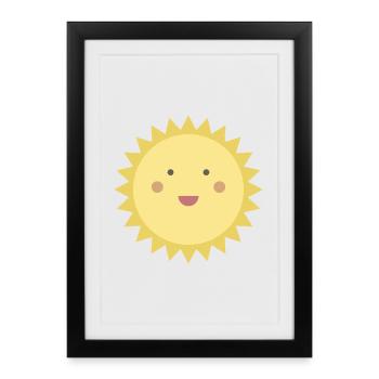 Smiling Sun - Framed poster (27 × 37 cm) - black - Front