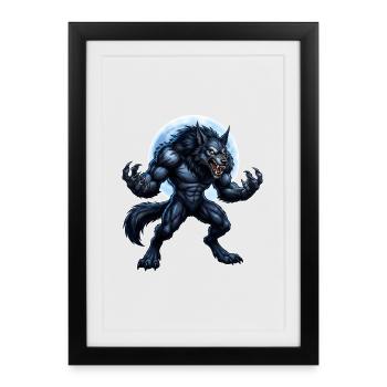 loup-garou - Affiche encadrée (27 × 37 cm) - noir - Devant