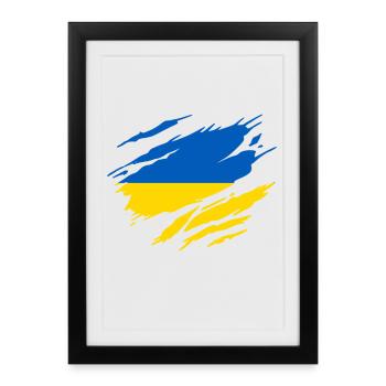 Ukraine Ukrainian flag - Framed poster (27 × 37 cm) - black - Front